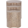 Meridian Furniture Dimple 3 Piece Taupe Terrazzo Pattern Iron Metal End Table