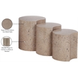 Meridian Furniture Dimple 3 Piece Taupe Terrazzo Pattern Iron Metal End Table