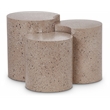 Meridian Furniture Dimple 3 Piece Taupe Terrazzo Pattern Iron Metal End Table