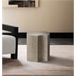 Meridian Furniture Dimple Taupe Terrazzo Pattern Iron Metal End Table