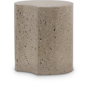 Meridian Furniture Dimple Taupe Terrazzo Pattern Iron Metal End Table