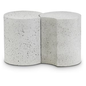 Meridian Furniture Dimple 2 Piece White Terrazzo Pattern Iron Metal End Table