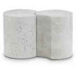 Meridian Furniture Dimple 2 Piece White Terrazzo Pattern Iron Metal End Table
