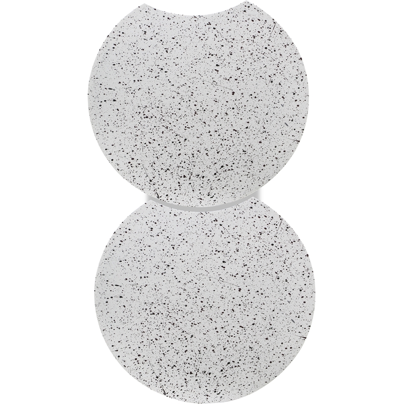 Meridian Furniture Dimple 2 Piece White Terrazzo Pattern Iron Metal End Table