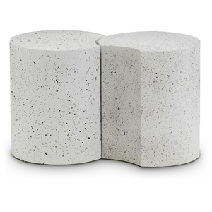 Meridian Furniture Dimple 2 Piece White Terrazzo Pattern Iron Metal End Table