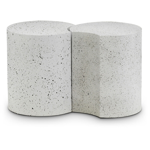 Meridian Furniture Dimple 2 Piece White Terrazzo Pattern Iron Metal End Table