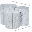 Meridian Furniture Dimple 3 Piece White Terrazzo Pattern Iron Metal End Table