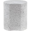 Meridian Furniture Dimple White Terrazzo Pattern Iron Metal End Table