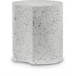 Meridian Furniture Dimple White Terrazzo Pattern Iron Metal End Table