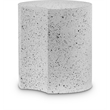 Meridian Furniture Dimple White Terrazzo Pattern Iron Metal End Table