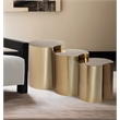 Meridian Furniture Dimple 3 Piece Gold Iron Metal End Table
