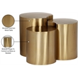 Meridian Furniture Dimple 3 Piece Gold Iron Metal End Table