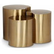 Meridian Furniture Dimple 3 Piece Gold Iron Metal End Table