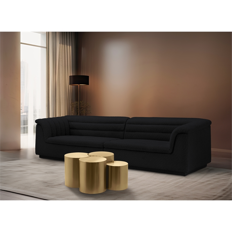 Meridian Furniture Dimple 4 Piece Gold Iron Metal Coffee Table
