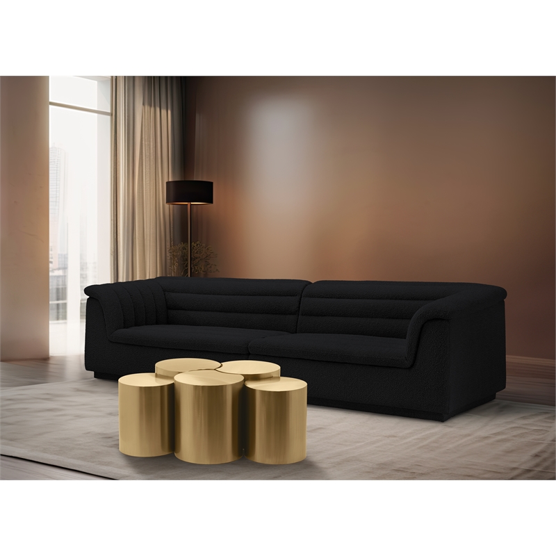 Meridian Furniture Dimple 5 Piece Gold Iron Metal Coffee Table