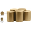 Meridian Furniture Dimple 5 Piece Gold Iron Metal Coffee Table