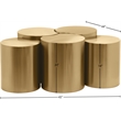 Meridian Furniture Dimple 5 Piece Gold Iron Metal Coffee Table