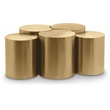 Meridian Furniture Dimple 5 Piece Gold Iron Metal Coffee Table