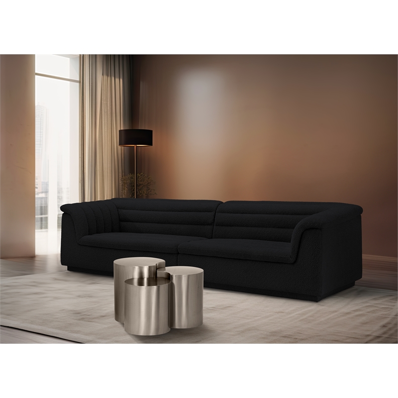 Meridian Furniture Dimple 3 Piece Silver Iron Metal End Table