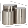 Meridian Furniture Dimple 3 Piece Silver Iron Metal End Table