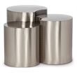 Meridian Furniture Dimple 3 Piece Silver Iron Metal End Table