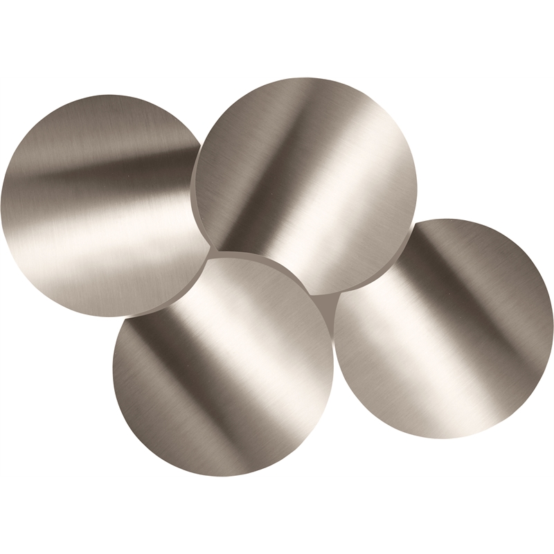 Meridian Furniture Dimple 4 Piece Silver Iron Metal Coffee Table