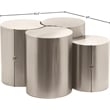 Meridian Furniture Dimple 4 Piece Silver Iron Metal Coffee Table