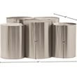 Meridian Furniture Dimple 5 Piece Silver Iron Metal Coffee Table