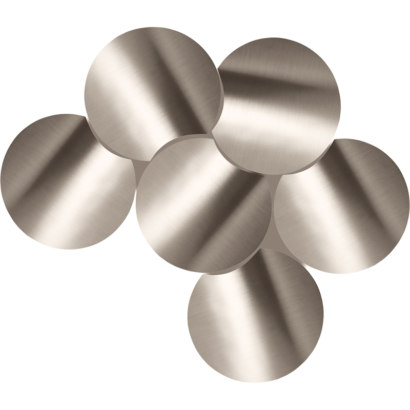 Meridian Furniture Dimple 6 Piece Silver Iron Metal Coffee Table