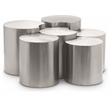 Meridian Furniture Dimple 6 Piece Silver Iron Metal Coffee Table
