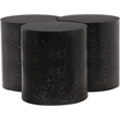 Meridian Furniture Dimple 3 Piece Black Terrazzo Pattern Iron Metal Coffee Table
