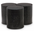 Meridian Furniture Dimple 3 Piece Black Terrazzo Pattern Iron Metal Coffee Table