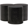 Meridian Furniture Dimple 3 Piece Black Terrazzo Pattern Iron Metal Coffee Table