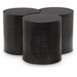 Meridian Furniture Dimple 3 Piece Black Terrazzo Pattern Iron Metal Coffee Table
