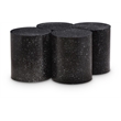 Meridian Furniture Dimple 4 Piece Black Terrazzo Pattern Iron Metal Coffee Table