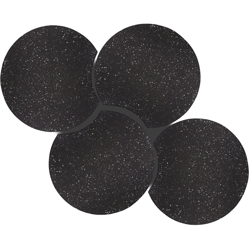 Meridian Furniture Dimple 4 Piece Black Terrazzo Pattern Iron Metal Coffee Table
