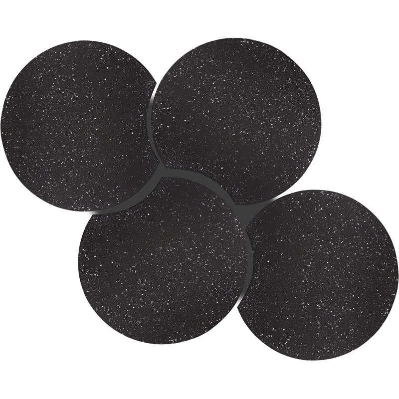 Meridian Furniture Dimple 4 Piece Black Terrazzo Pattern Iron Metal Coffee Table