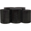 Meridian Furniture Dimple 5 Piece Black Terrazzo Pattern Iron Metal Coffee Table
