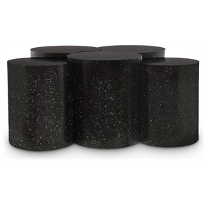 Meridian Furniture Dimple 5 Piece Black Terrazzo Pattern Iron Metal Coffee Table