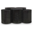 Meridian Furniture Dimple 5 Piece Black Terrazzo Pattern Iron Metal Coffee Table