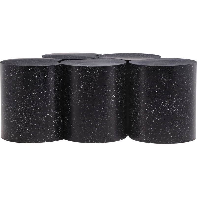 Meridian Furniture Dimple 5 Piece Black Terrazzo Pattern Iron Metal Coffee Table