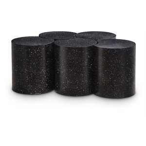 Meridian Furniture Dimple 5 Piece Black Terrazzo Pattern Iron Metal Coffee Table