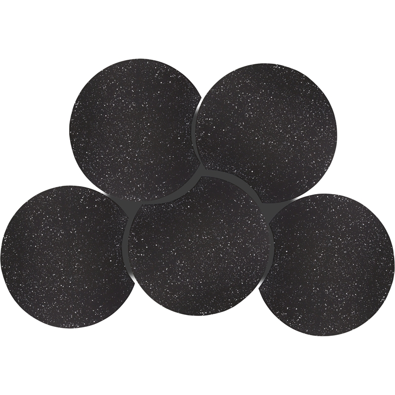 Meridian Furniture Dimple 5 Piece Black Terrazzo Pattern Iron Metal Coffee Table