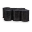 Meridian Furniture Dimple 6 Piece Black Terrazzo Pattern Iron Metal Coffee Table