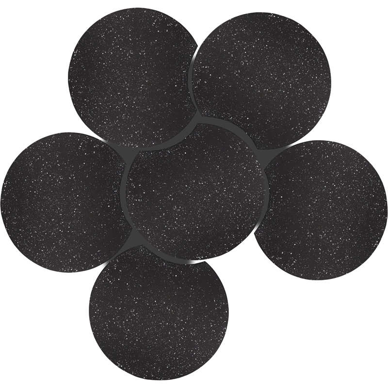 Meridian Furniture Dimple 6 Piece Black Terrazzo Pattern Iron Metal Coffee Table