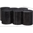Meridian Furniture Dimple 6 Piece Black Terrazzo Pattern Iron Metal Coffee Table