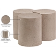 Meridian Furniture Dimple 3 Piece Taupe Terrazzo Pattern Iron Metal Coffee Table