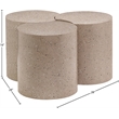 Meridian Furniture Dimple 3 Piece Taupe Terrazzo Pattern Iron Metal Coffee Table