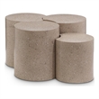 Meridian Furniture Dimple 4 Piece Taupe Terrazzo Pattern Iron Metal Coffee Table