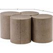 Meridian Furniture Dimple 4 Piece Taupe Terrazzo Pattern Iron Metal Coffee Table
